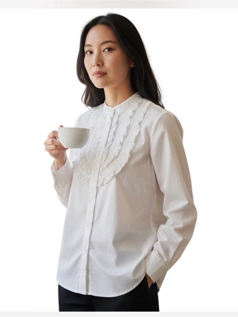 J. Crew Button-Down Ruffled Blouse